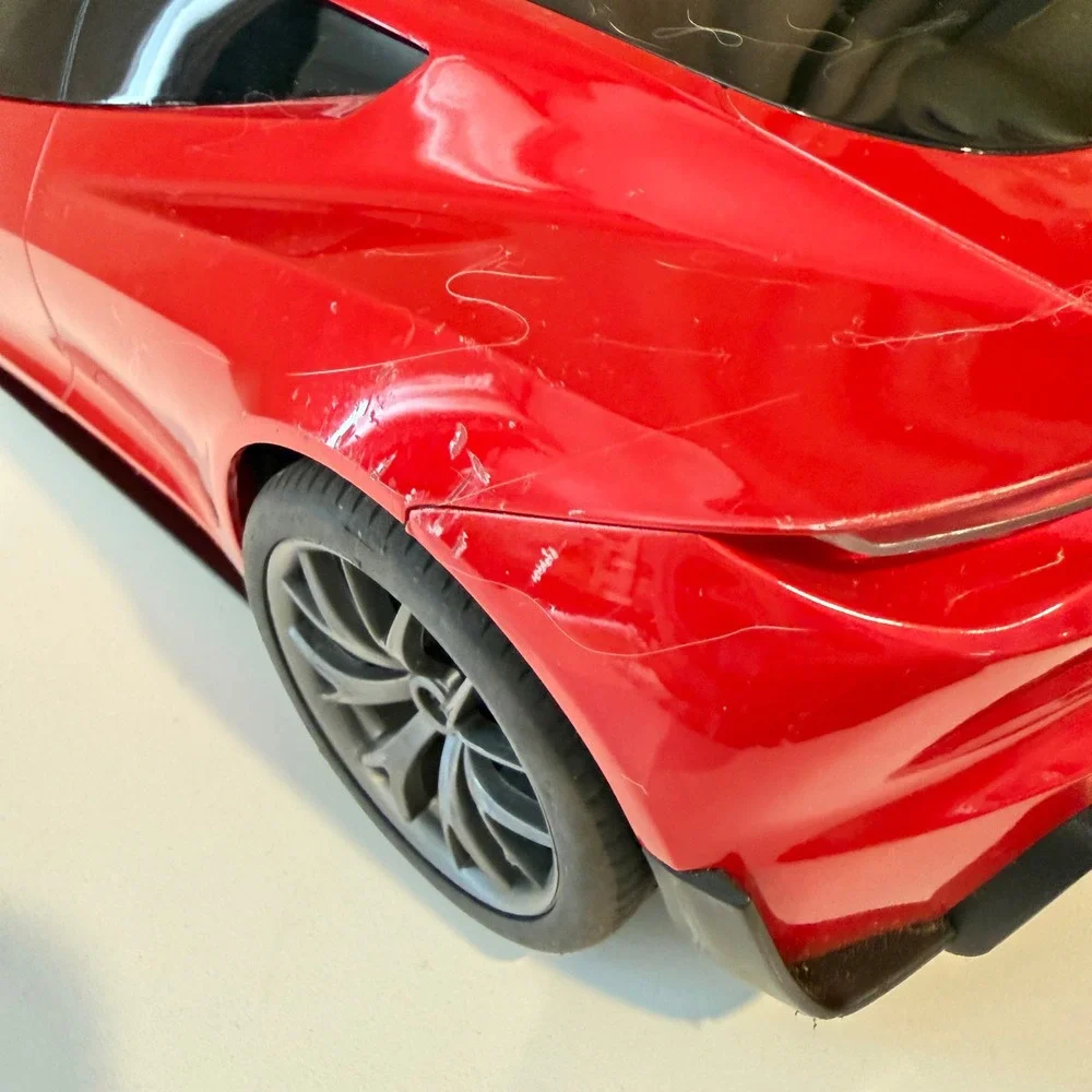 Hot Wheels RC Tesla Roadster Red Electric Sports Car Toy 1:10 Scale No Remote